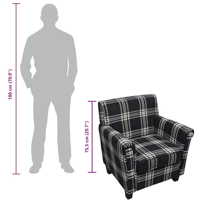 Poltrona con Cuscino Nera in Tessuto 240977