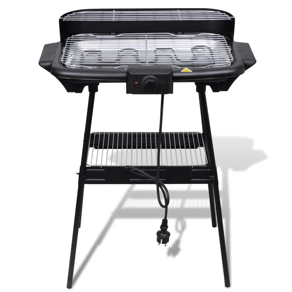 Barbecue elettrico rettangolare da giardino con grill e supporto 40977