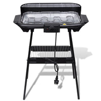 Barbecue elettrico rettangolare da giardino con grill e supporto 40977