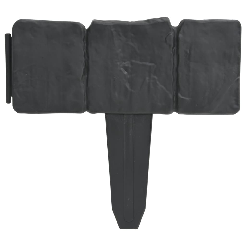 Recinzione Giardino/Prato in Plastica 41 pz Aspetto Pietra 10 m 40917