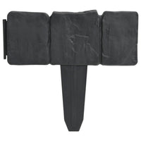 Recinzione Giardino/Prato in Plastica 41 pz Aspetto Pietra 10 m 40917