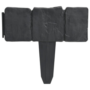 Recinzione Giardino/Prato in Plastica 41 pz Aspetto Pietra 10 m 40917