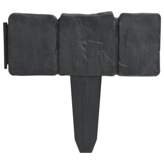 Recinzione Giardino/Prato in Plastica 41 pz Aspetto Pietra 10 m 40917