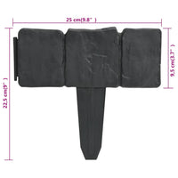 Recinzione Giardino/Prato in Plastica 41 pz Aspetto Pietra 10 m 40917