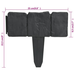 Recinzione Giardino/Prato in Plastica 41 pz Aspetto Pietra 10 m 40917