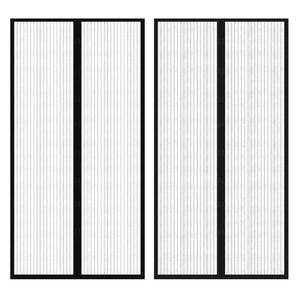 Tenda Antimosche per Porta 2 pz 210 x 100 cm 2 Magneti Nera cod mxl 67894