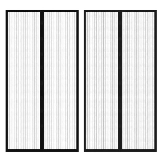 Tenda Antimosche per Porta 2 pz 210 x 100 cm 2 Magneti Nera cod mxl 67894