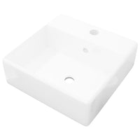 Lussuoso lavabo bagno quadrato con troppopieno 41 x 41 cm in ceramica bianca 02_0002485