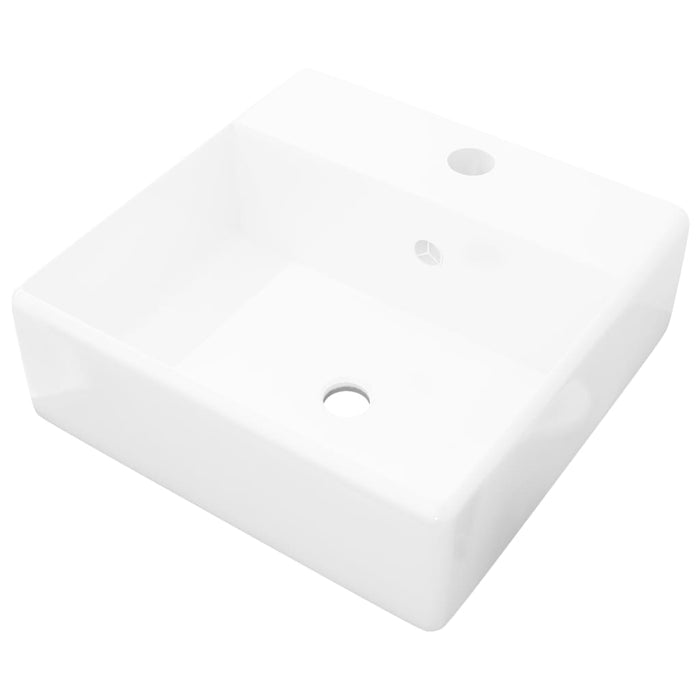 Lussuoso lavabo bagno quadrato con troppopieno 41 x 41 cm in ceramica bianca 02_0002485