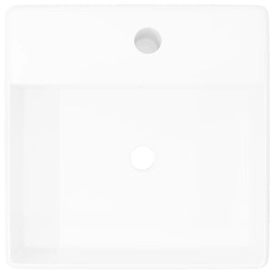 Lussuoso lavabo bagno quadrato con troppopieno 41 x 41 cm in ceramica bianca 02_0002485
