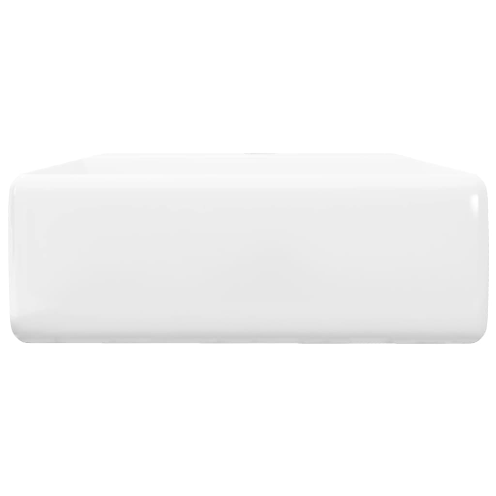 Lussuoso lavabo bagno quadrato con troppopieno 41 x 41 cm in ceramica bianca 02_0002485