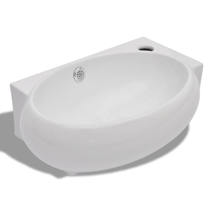 Lavabo bagno in ceramica 41 x 28 cm con foro troppopieno bianco 02_0002492