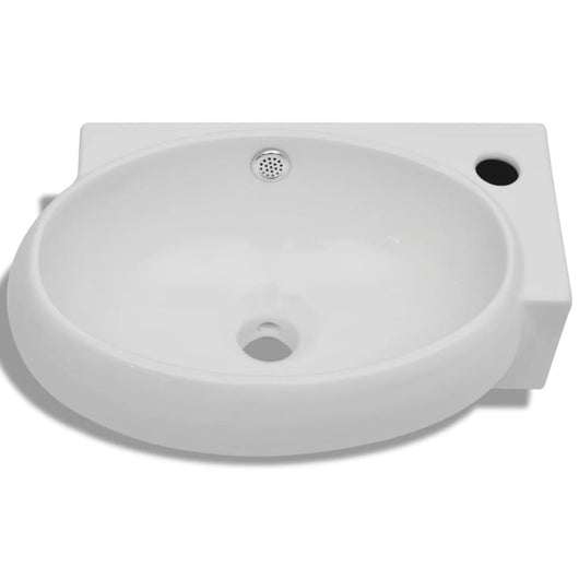 Lavabo bagno in ceramica 41 x 28 cm con foro troppopieno bianco 02_0002492