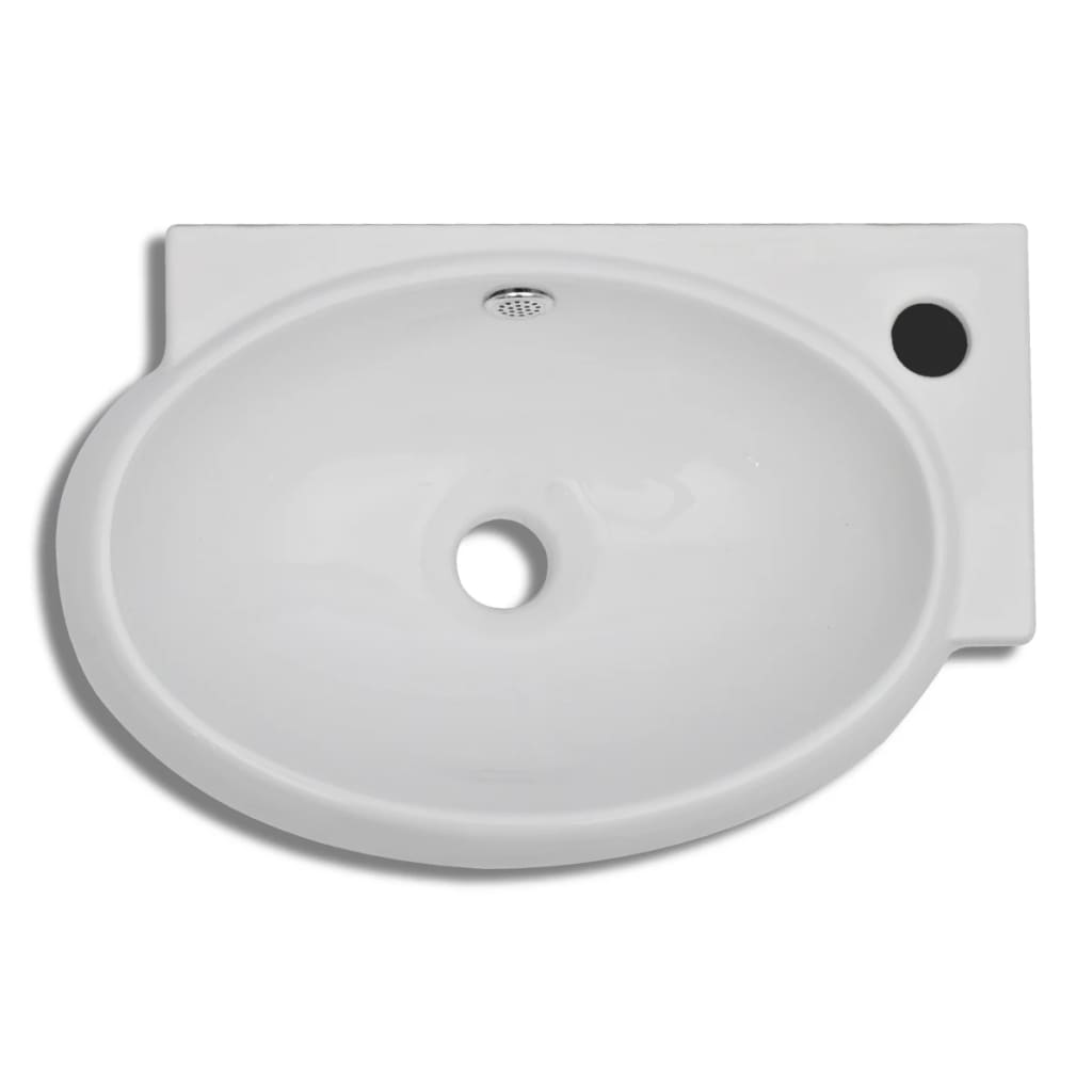 Lavabo bagno in ceramica 41 x 28 cm con foro troppopieno bianco 02_0002492
