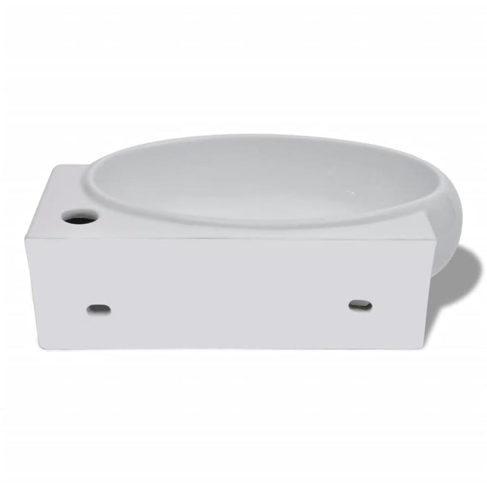 Lavabo bagno in ceramica 41 x 28 cm con foro troppopieno bianco 02_0002492