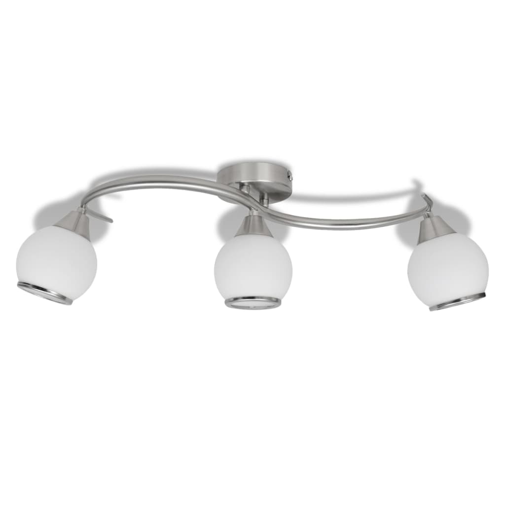 Lampada Soffitto Paralumi Vetro Tubi a Onda per 3 Lampadine E14 240986
