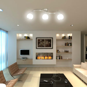 Lampada Soffitto Paralumi Vetro Tubi a Onda per 3 Lampadine E14 240986