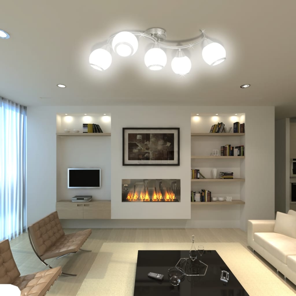 Lampada da soffitto lampadario in vetro per 5 lampadine E14 240987