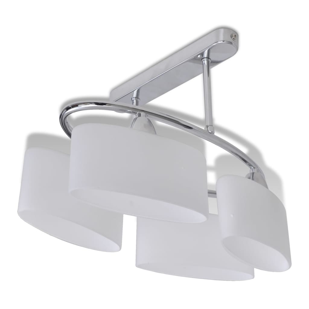 Lampada da Soffitto Ellissoidale Vetro Paralume 4 Lampadine E14 240988