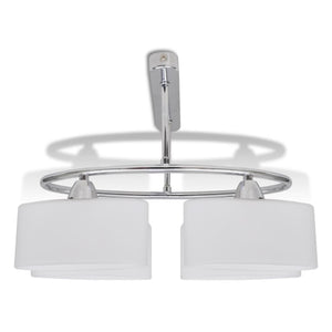 Lampada da Soffitto Ellissoidale Vetro Paralume 4 Lampadine E14 240988