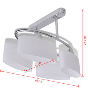 Lampada da Soffitto Ellissoidale Vetro Paralume 4 Lampadine E14 240988
