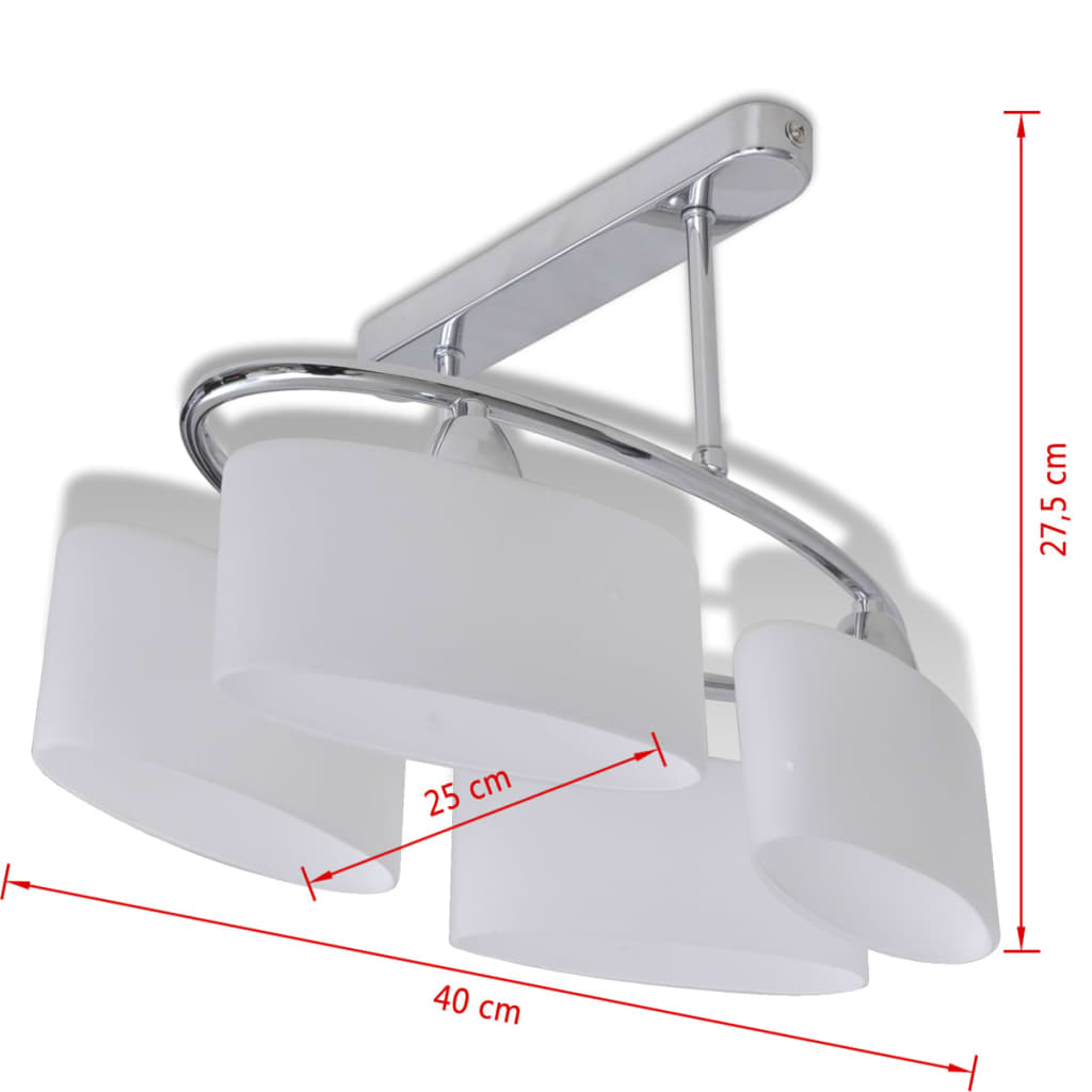 Lampada da Soffitto Ellissoidale Vetro Paralume 4 Lampadine E14 cod mxl 70784