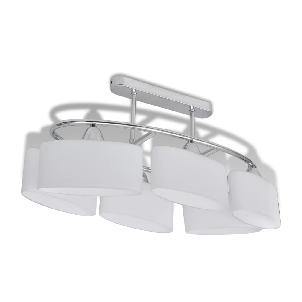 Lampada da Soffitto Paralume Ellissoidale Vetro 6 Lampadine E14cod mxl 102271