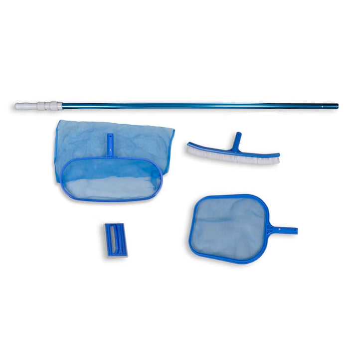 Set pulizia piscina spazzola 2 schiumatoi foglie 1 palo telescopico 90505