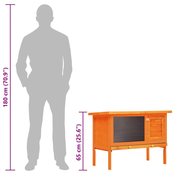 Conigliera all'Aperto Casetta Piccoli Animali 1 Livello Legno 170157