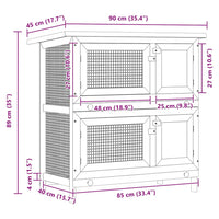 Conigliera all'Aperto Gabbia Piccoli Animali 4 Porte Legno 170159