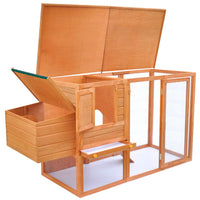 Pollaio da esterno con 1 cassetta nido 192 x 75 x 103 cm legno marrone e verde 02_0001697