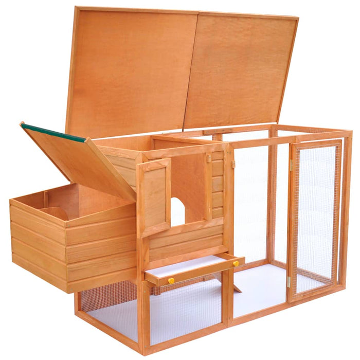 Pollaio da esterno con 1 cassetta nido 192 x 75 x 103 cm legno marrone e verde 02_0001697