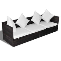 vidaXL Lettino da sole Marrone 200 x 60 x 58 cm polyrattan