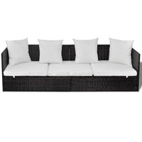 vidaXL Lettino da sole Marrone 200 x 60 x 58 cm polyrattan