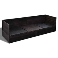 vidaXL Lettino da sole Marrone 200 x 60 x 58 cm polyrattan