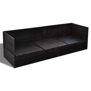vidaXL Lettino da sole Marrone 200 x 60 x 58 cm polyrattan