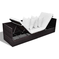 vidaXL Lettino da sole Marrone 200 x 60 x 58 cm polyrattan