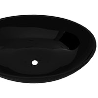 Lavello in Ceramica di Lusso Nero Ovale 40 x 33 cm 140675