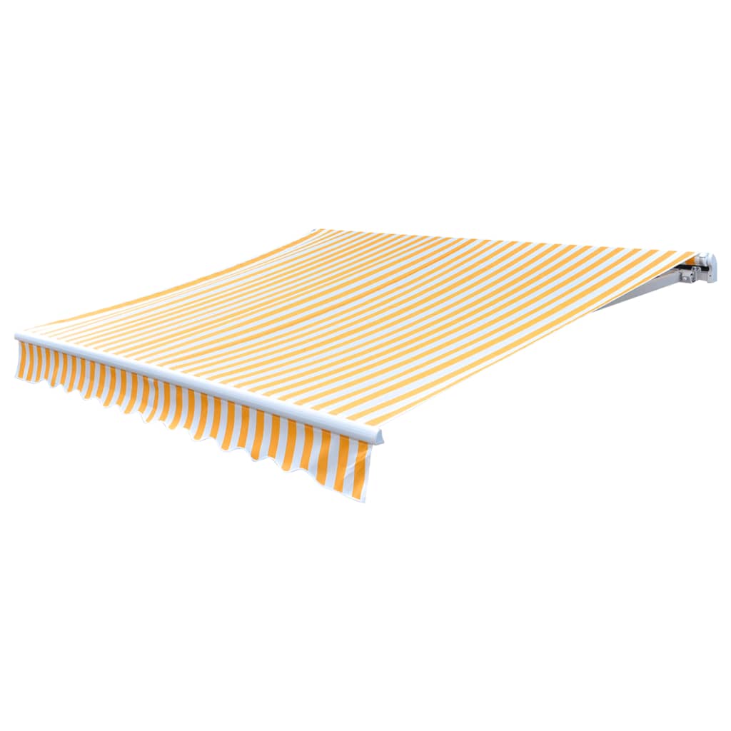 Tendone Parasole in Tela Giallo Girasole e Bianco 3x2,5 m
