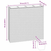 Letto Rialzato da Giardino con 4 Vasi in Polyrattan Marrone cod mxl 67173