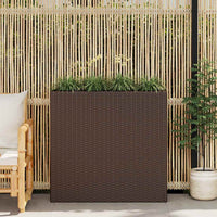 Letto Rialzato da Giardino con 4 Vasi in Polyrattan Marrone 41085