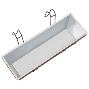 Fioriera Trapezoidale in Rattan 2 pz 50 cm per Balcone Marrone 41087