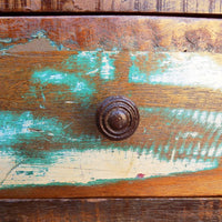 Tavolino con Bordo Curvo 1 Cassetto Legno di Recupero 241008