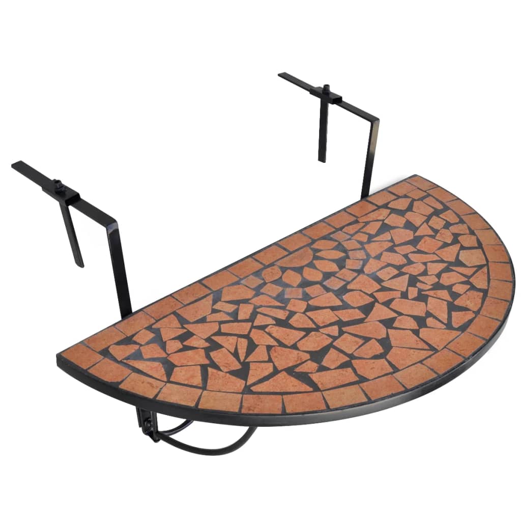 Tavolo Sospeso da Balcone in Terracotta Mosaico cod mxl 34257
