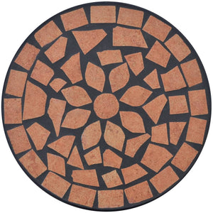 Tavolino per Piante con Mosaico-Tavolino da soggiorno Terracotta