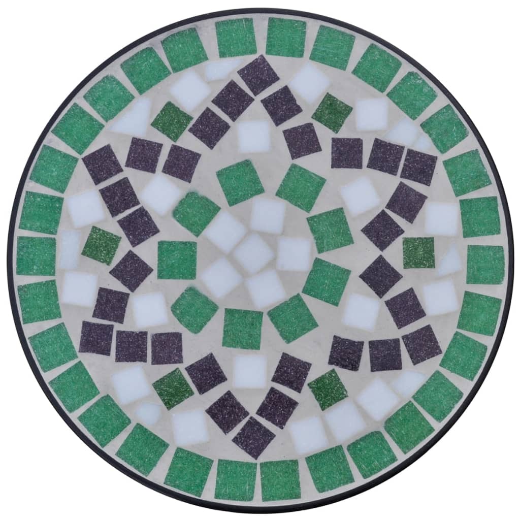 Tavolino per Piante con Mosaico Verde e Bianco 41130