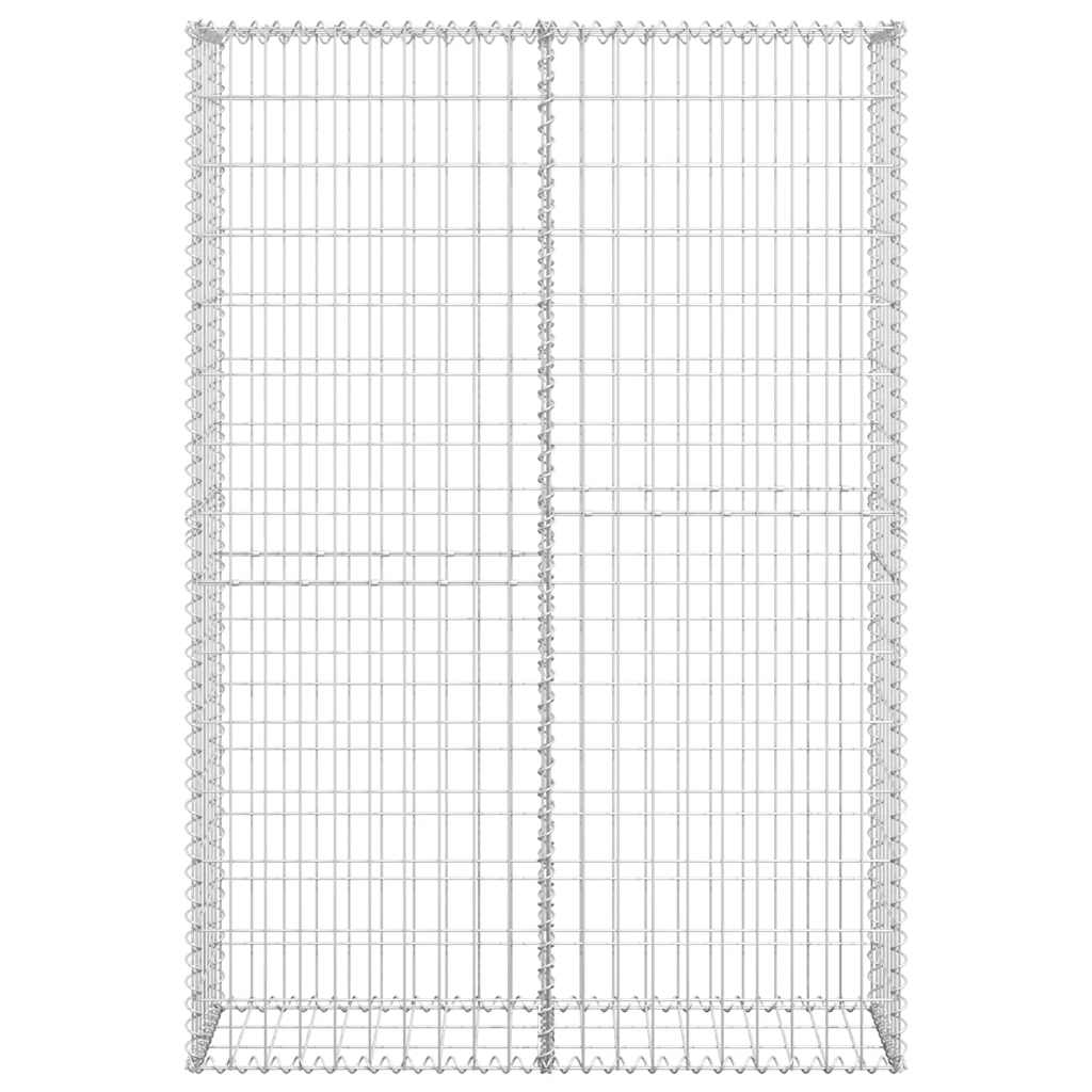 Cesto Gabbione con Coperchio in Filo Zincato 150 x 100 x 30 cm 141042