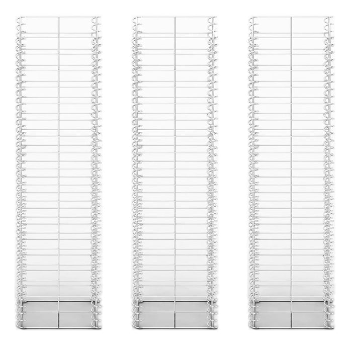 Set Gabbione 3 pz in Filo Zincato 25 x 25 x 100 cm 141045