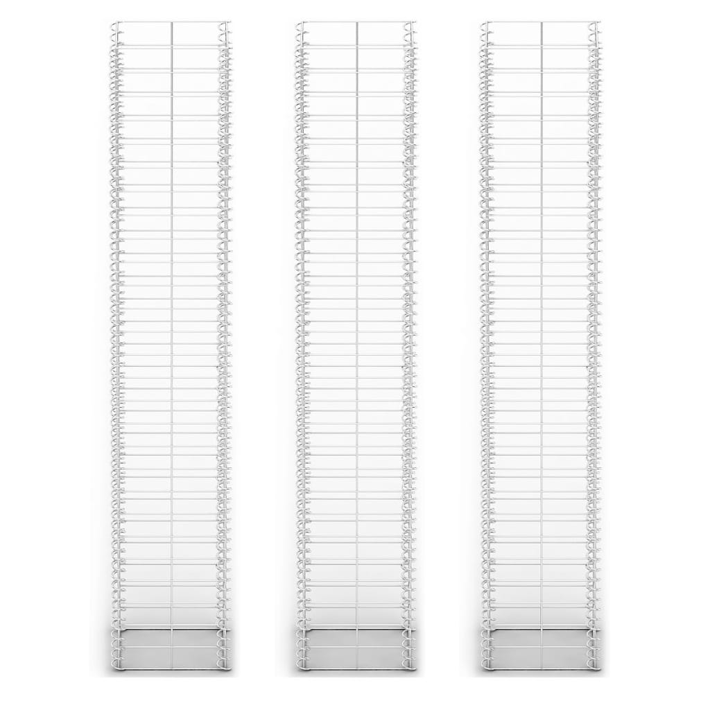 Set Gabbione 3 pz in Filo Zincato 25 x 25 x 150 cm  cod mxl 8994