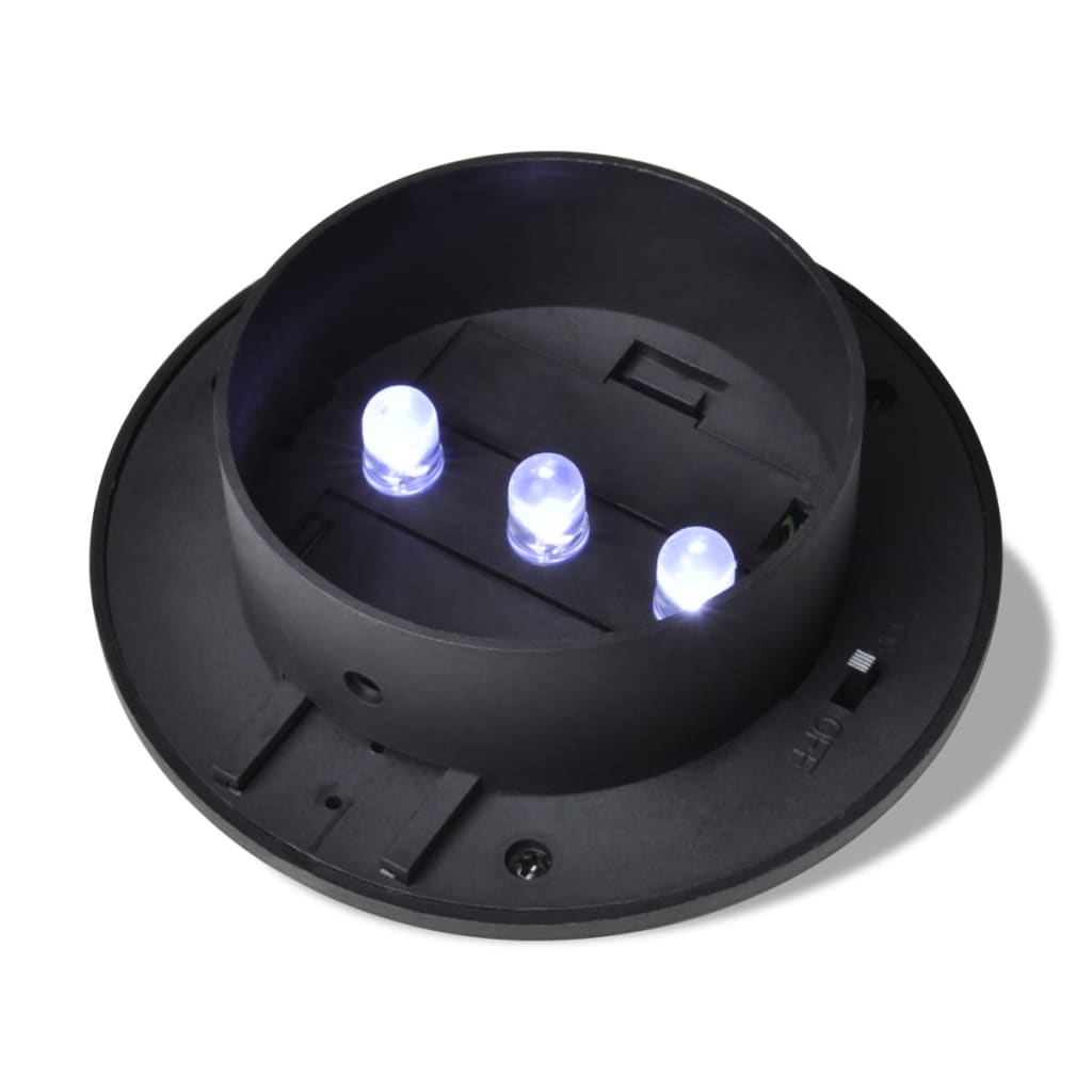 Lampade Solari 6 pz Luci per Recinzioni Nere 41180